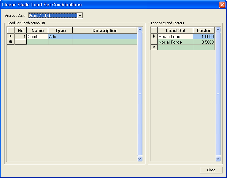 Linear Static Result Combinations