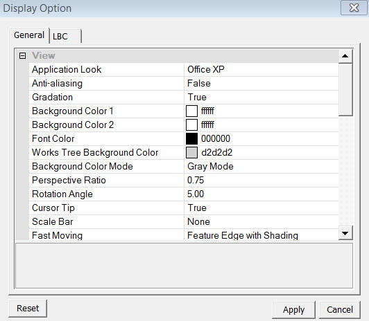 Display Option - General