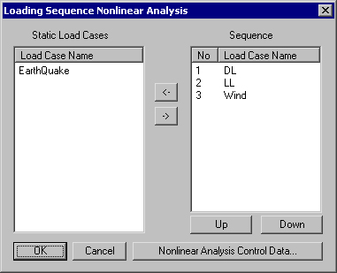 Loading Sequence for Nonlinear Analysis