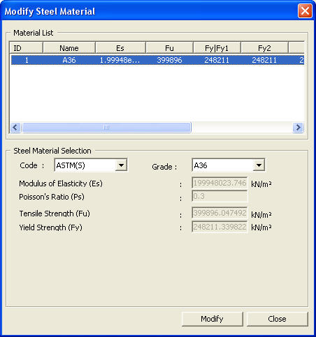 Modifying Materials Modify Steel Material