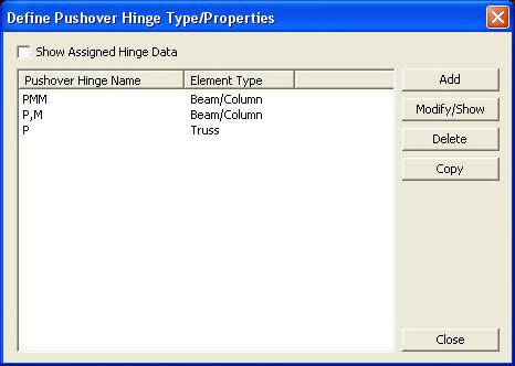 03 Define Pushover Hinge Properties