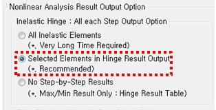 Select Inelastic Hinge Result Output