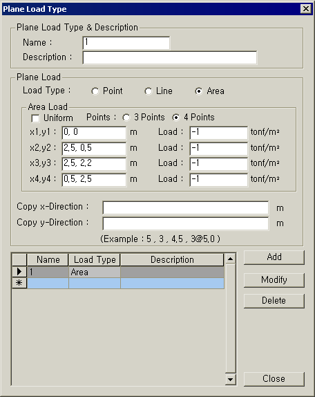 Define Plane Load Type