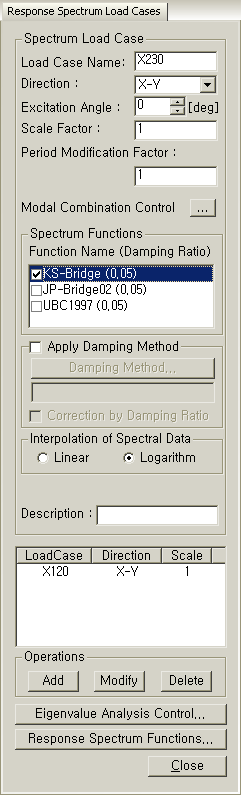 Response Spectrum Load Cases
