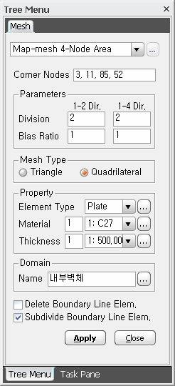 Map-mesh 4-Node Area