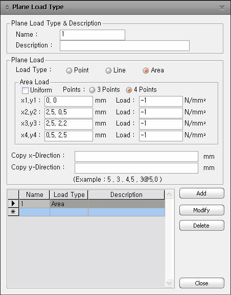 Define Plane Load Type