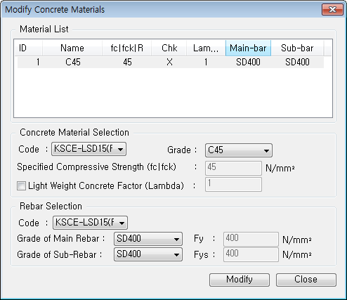 Modify Concrete Materials