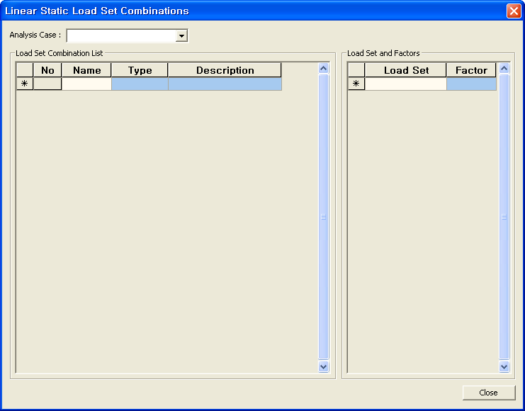 Linear Static Load Set Combinations