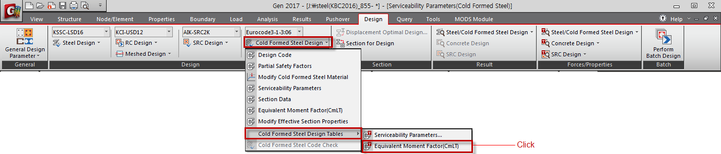 equivalent Moment Factor Tables-cold formed steel