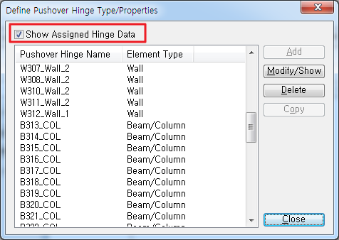 Define Pushover Hinge Properties