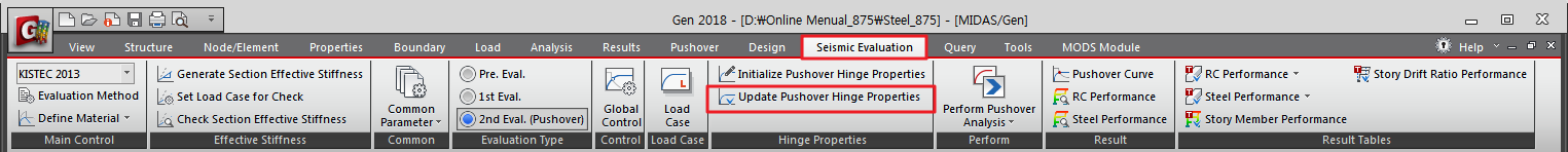 Update Pushover Hinge Properties