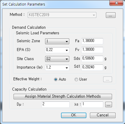 Set Calculation Parameters