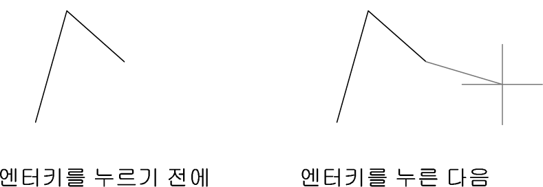엔터키를 누르기 전과 누른 다음의 차이