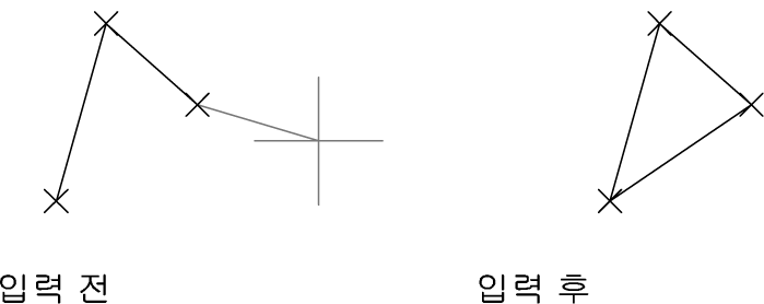 닫기 옵션 입력 전후 비교